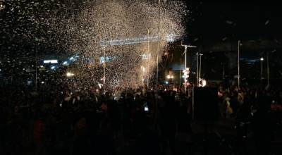 'Fahrenheit 451' by Ray Bradbury and created as a large scale outdoor theatre show by Periplum a breathtaking spectacular of fire and sound, Uijeongbu Arts Festival, South Korea 2018<br>Live sound from JEG Productions.